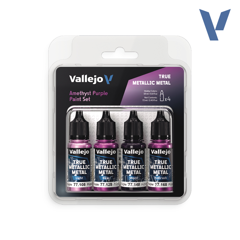 VALLEJO TRUE METALLIC METAL PAINT SET AMETHYST PURPLE (4 COLORS)