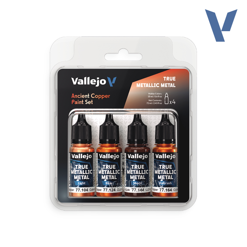 VALLEJO TRUE METALLIC METAL PAINT SET ANCIENT COPPER (4 COLORS)