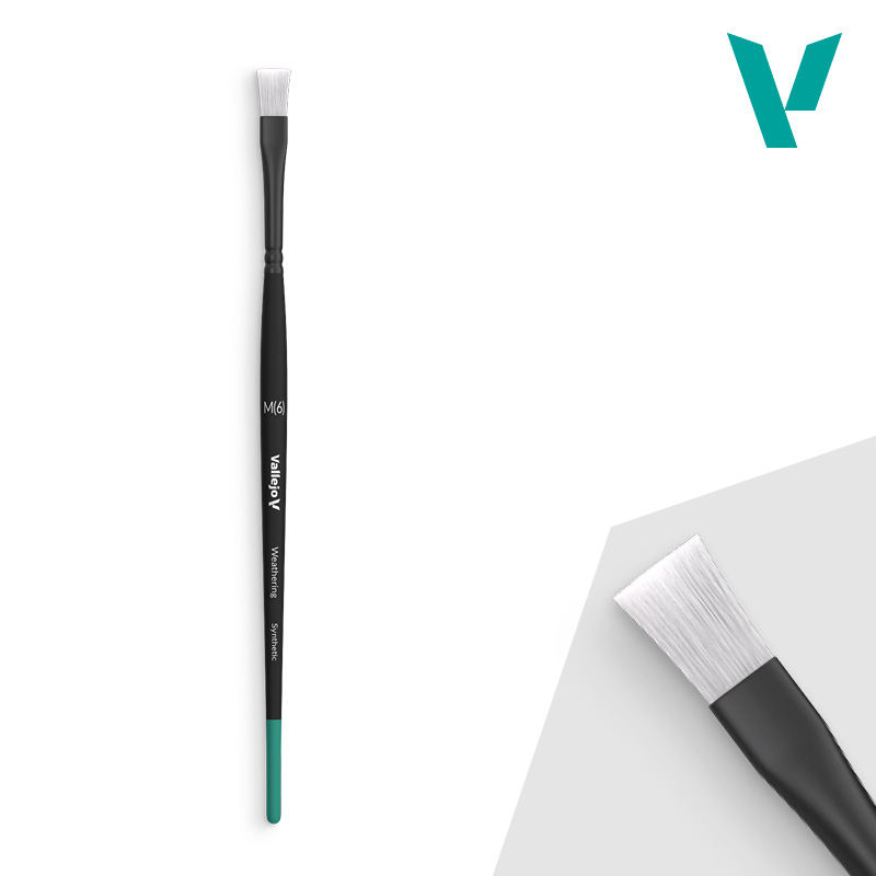 VALLEJO WEATHERING FLAT MEDIUM 6 SYNTHETIC BRUSH