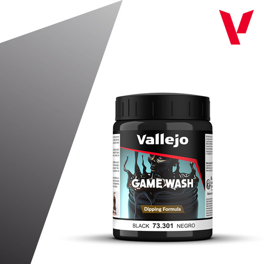 VALLEJO GAME WASH DIPPING FORMULA 200ML BLACK WASH