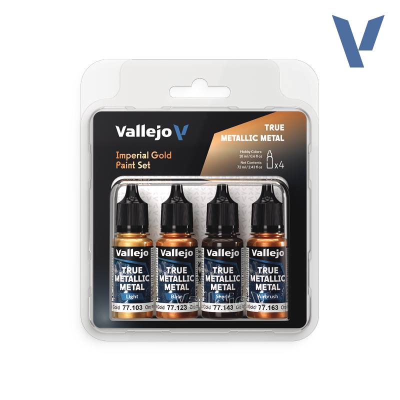VALLEJO TRUE METALLIC METAL PAINT SET IMPERIAL GOLD (4 COLORS)