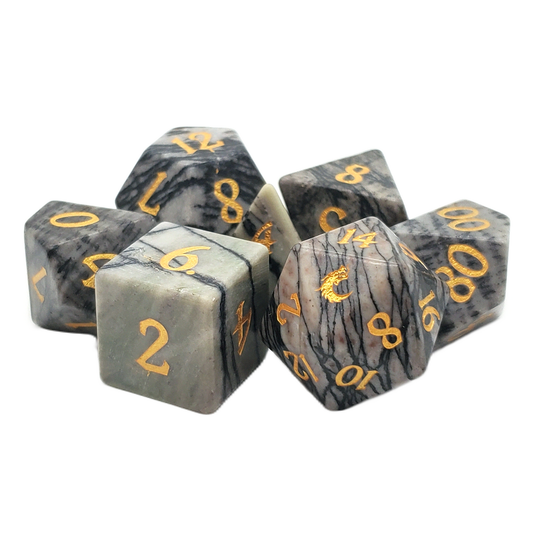 WEB JASPER 7 PC GEMSTONE DICE SET