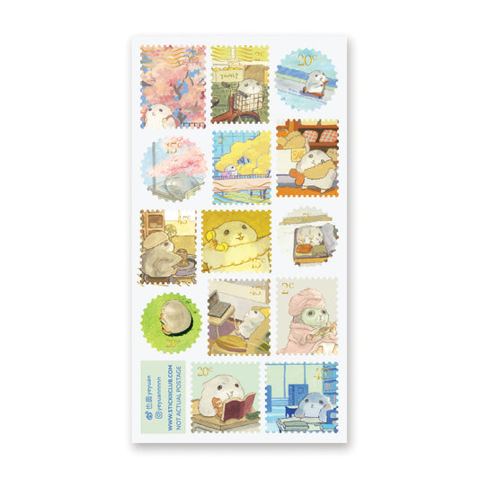 HAMMY LIFE STAMPS STICKER SHEET