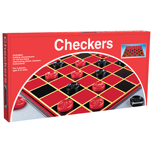 CHECKERS WITH FOLDING BOARD