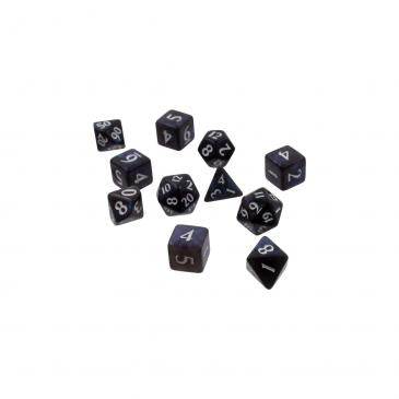 ECLIPSE POLY 11 DICE SET JET BLACK
