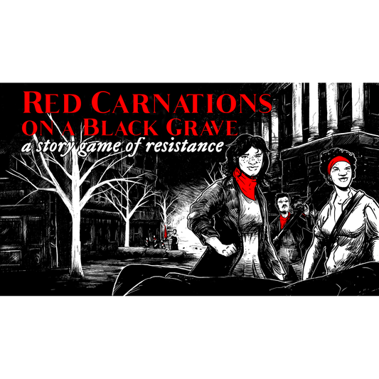 RED CARNATIONS ON A BLACK GRAVE