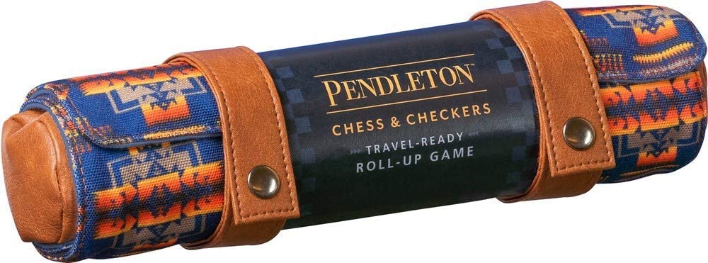 CHESS & CHECKERS SET- TRAVEL READY ROLL UP