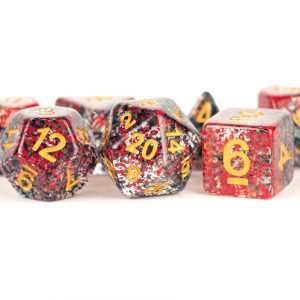 PARTICLE RED/BLACK POLY 7 DICE SET