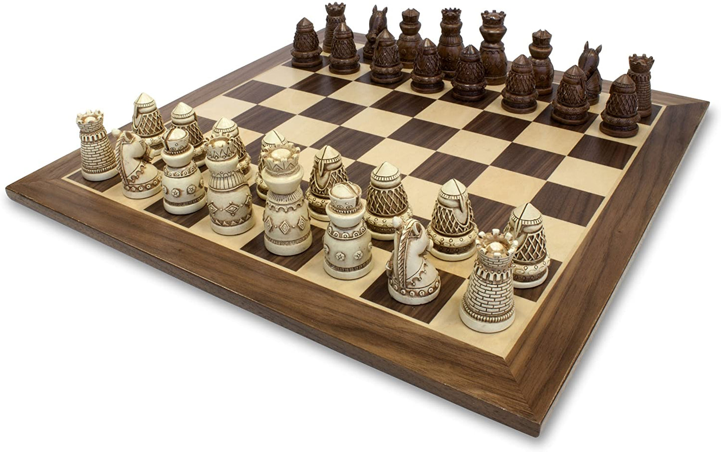 15" MEDIEVAL CHESS SET (WOOD)