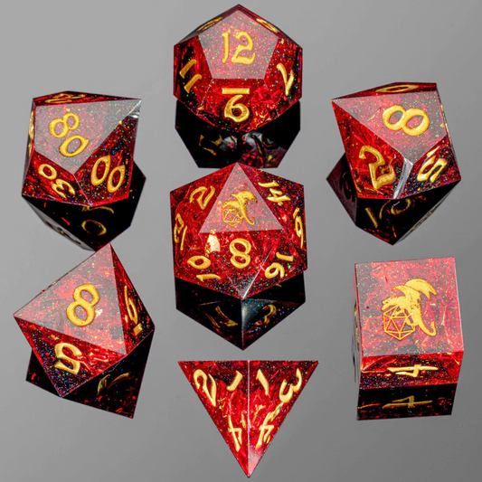 CAPTURED MAGIC SHARP RESIN DICE RED