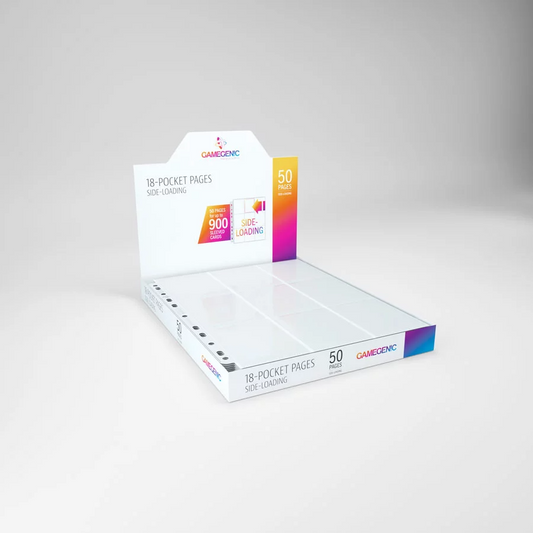 GAMEGENIC SIDELOADING 18-POCKET PAGES WHITE (50 PAGES)