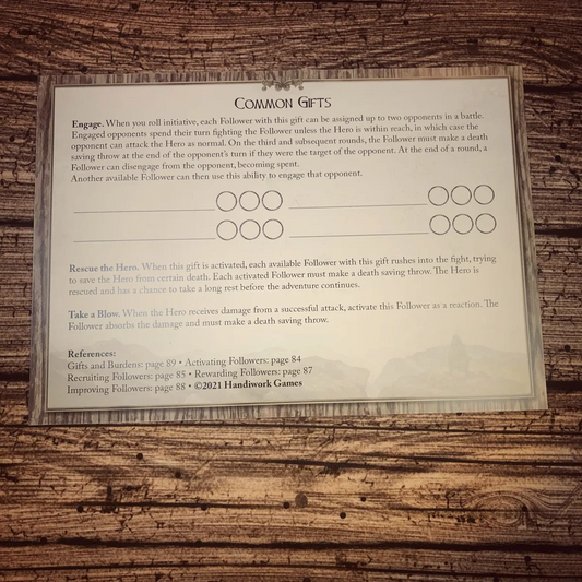 BEOWULF FOLLOWER CARDS