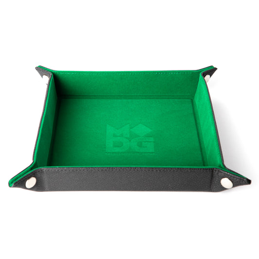 METALLIC DICE GAMES: DICE TRAY- VELVET GREEN