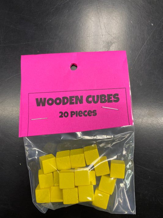 G&S YELLOW WOODEN CUBE PACK(20)