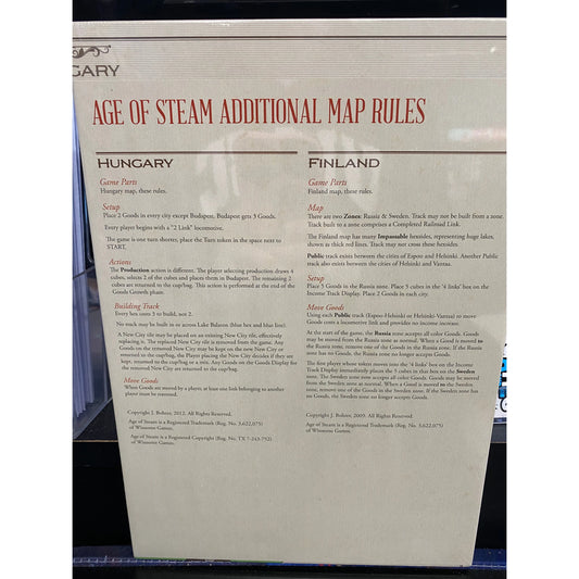 AGE OF STEAM DELUXE HUNGARY & FINLAND