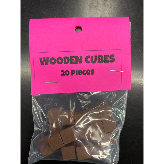 G&S BROWN WOODEN CUBE PACK (20)