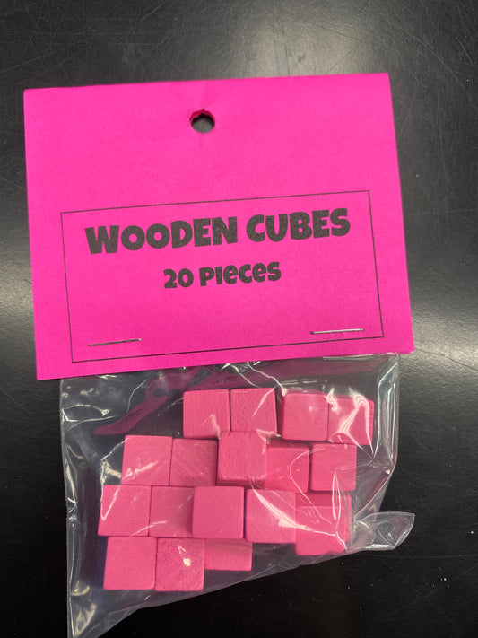 G&S PINK WOODEN CUBE PACK (20)