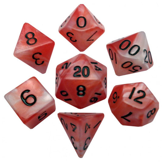 COMBO ATTACK RED & WHITE POLY 7 DICE SET