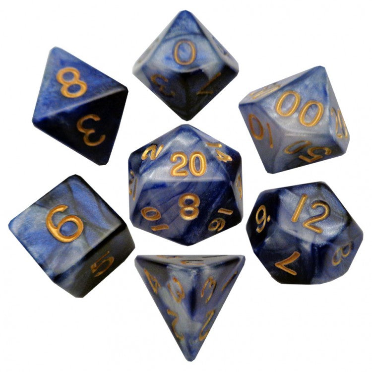 COMBO ATTACK BLUE & WHITE POLY 7 DICE SET