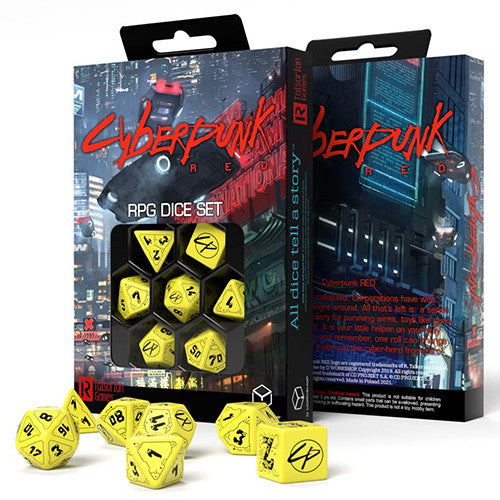 CYBERPUNK RED DANGER ZONE 7 DICE SET