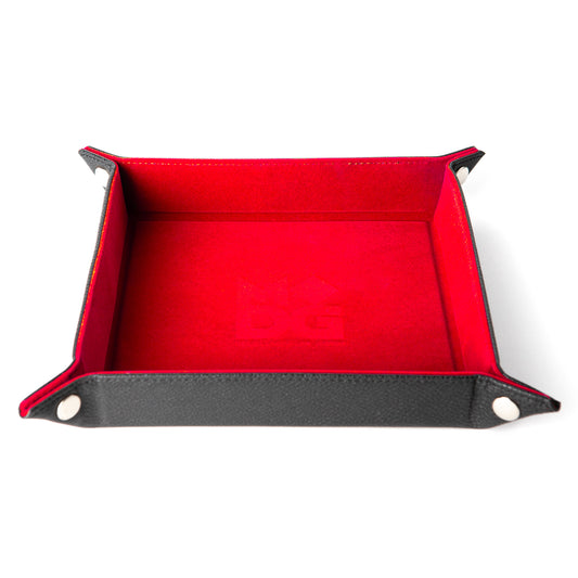 METALLIC DICE GAMES: DICE TRAY- VELVET RED
