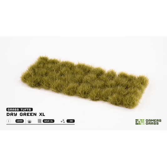 GAMER'S GRASS DRY GREEN 12MM WILD XL TUFTS