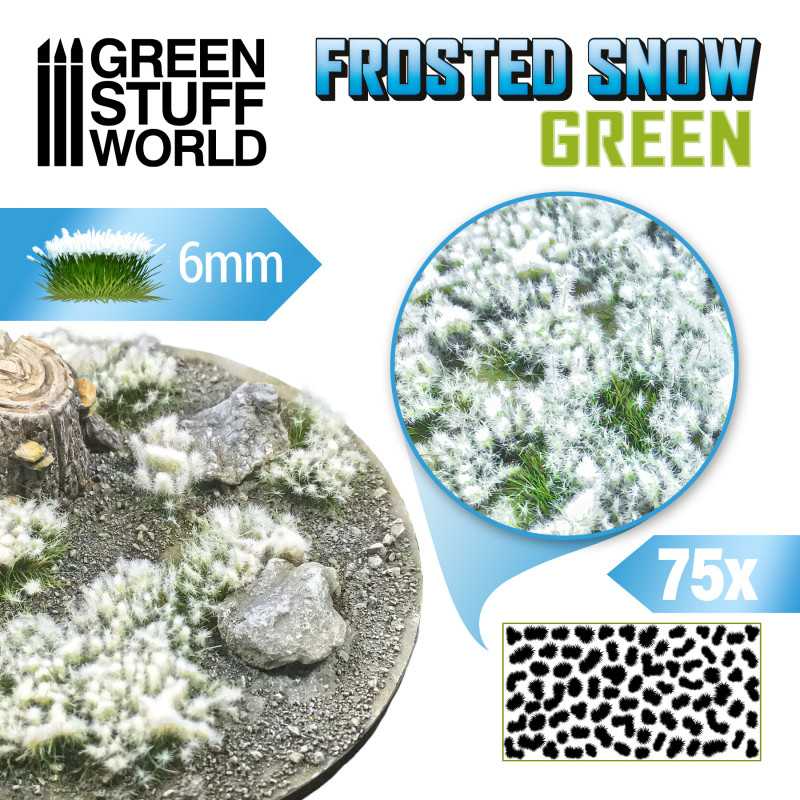 FROSTED SNOW TUFT GREEN 6MM