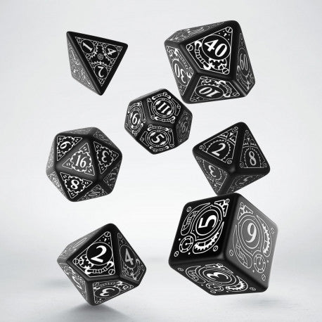 STEAMPUNK DICE SET- BLACK & WHITE