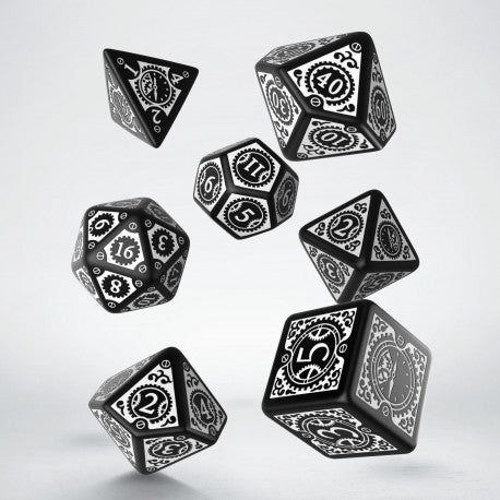 BLACK & WHITE: STEAMPUNK CLOCKWORK DICE SET